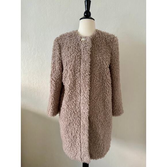 Helene Berman London Super Soft Sweater Plush Beige Jacket Size S - Picture 2 of 11
